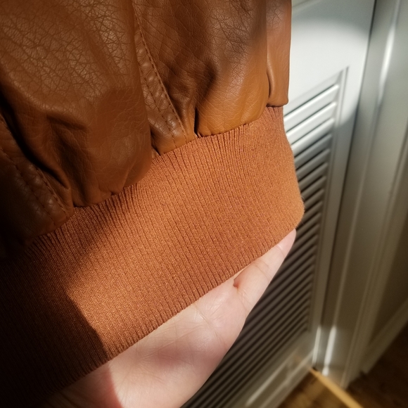 I.B. Diffusion Faux Leather Camel Jacket - Picture 5 of 6